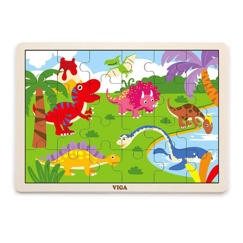 Detské drevené puzzle Viga Dino , 20C48547