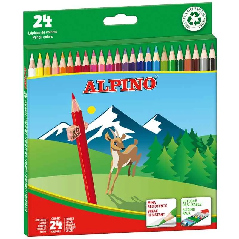 ALPINO Balenie 24 farebných ceruziek 1×1 set, farebné ceruzky