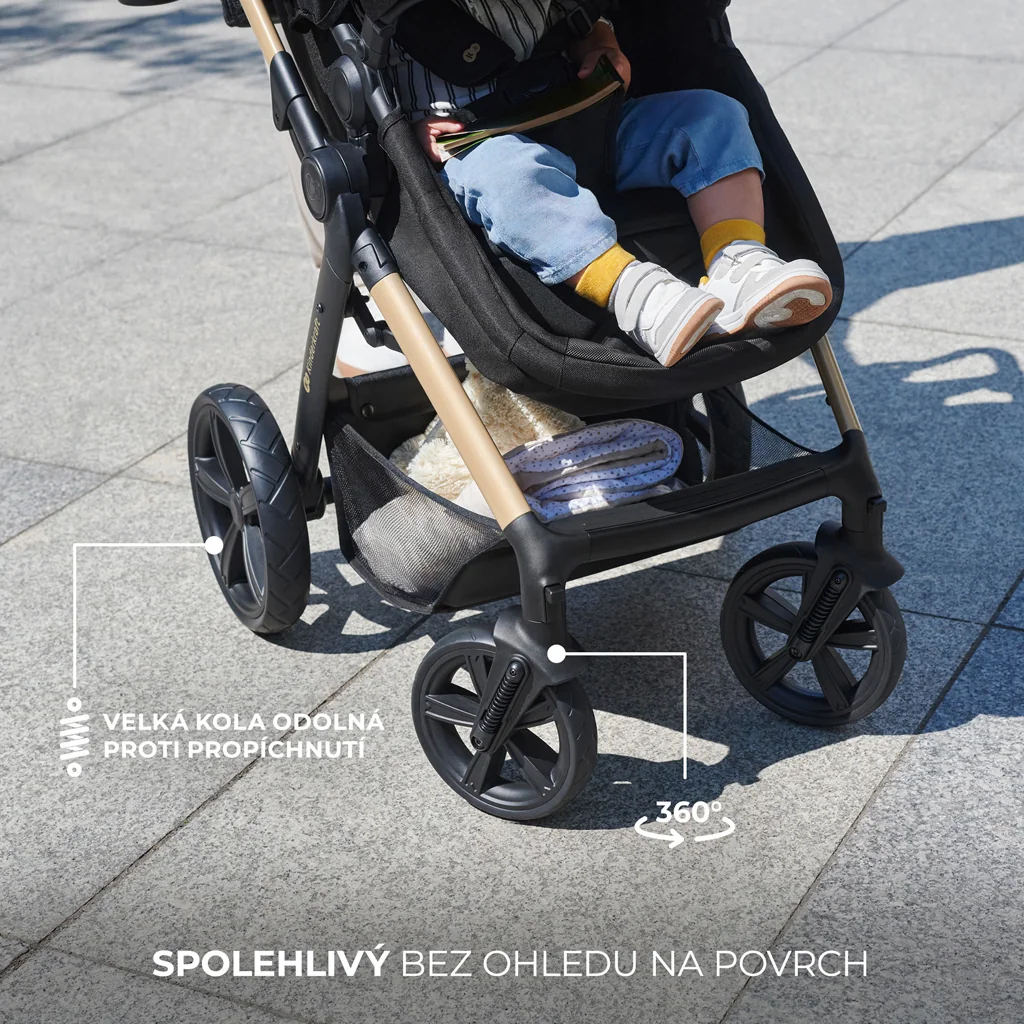 KINDERKRAFT Kočík kombinovaný Moov 2 3v1 Moonlight Grey - penové kolesá 1×1 ks, kombinovaný kočík