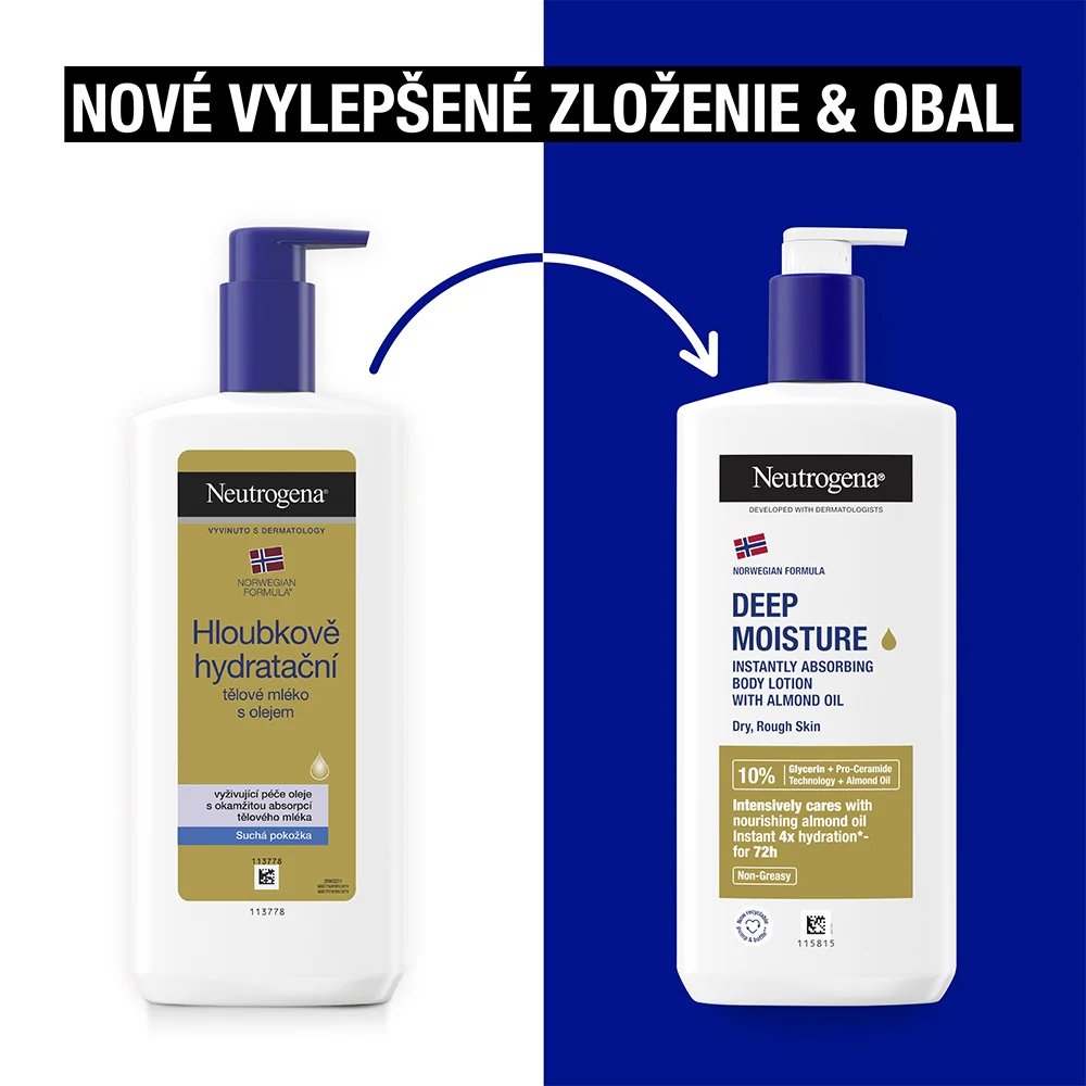 NEUTROGENA® Hĺbkovo hydratačné telové mlieko s mandľovým olejom s Nórskou receptúrou 1×400 ml, hydratačné telové mlieko