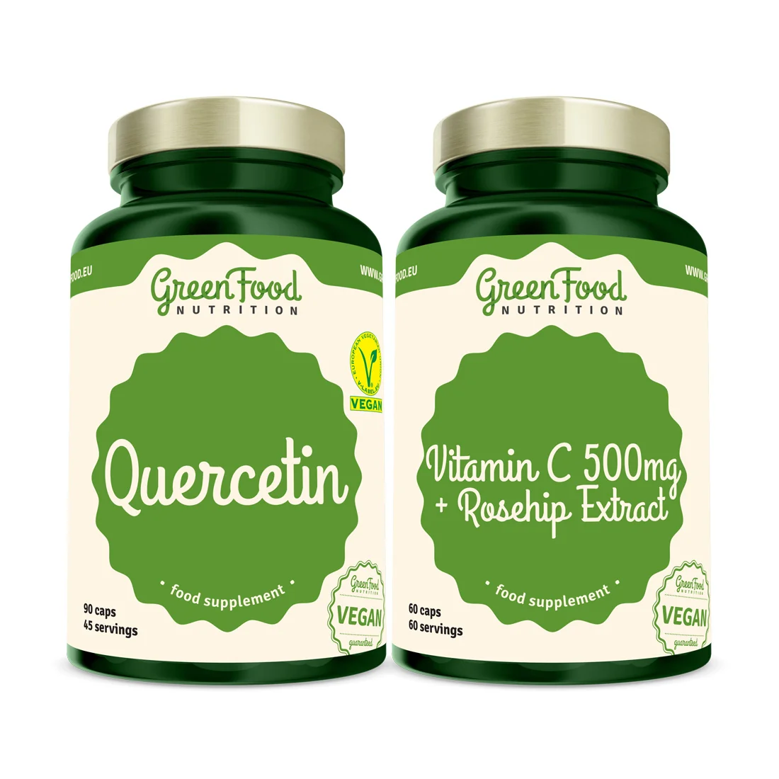 GreenFood Nutrition Duopack Quercetin 90cps +Vitamin C 500mg 60cps