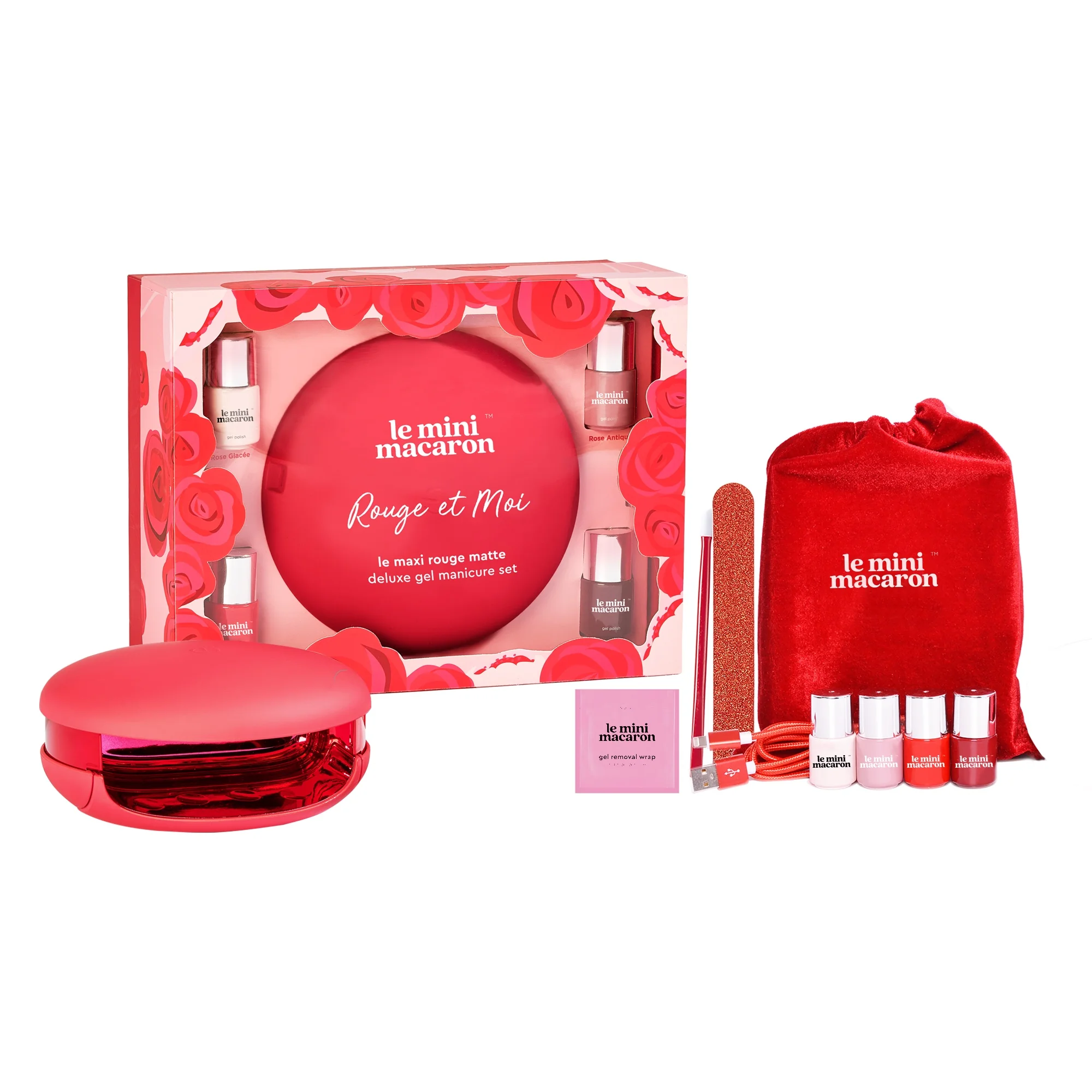 Le Mini Macaron Luxusný set na gélovú manikúru Maxi Rouge et moi