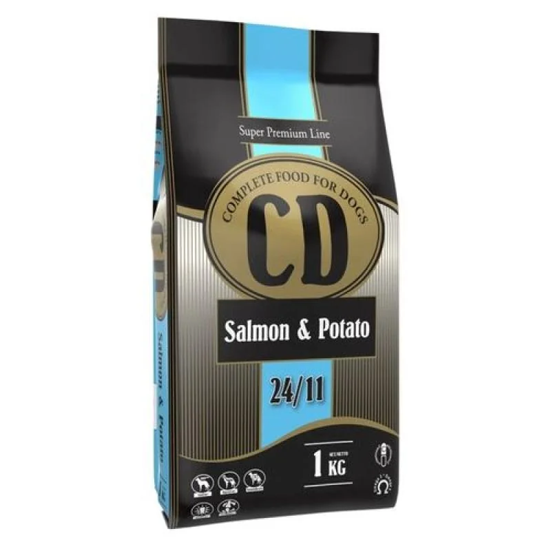 DELIKAN CD Salmon and Potato 24/11 1kg Kompletné superprémiové krmivo so lososom a zemiakmi vhodné pre psov stredných a veľkých plemien 