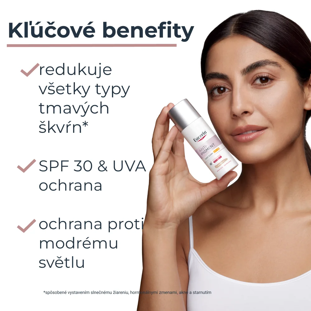 Eucerin ANTI-PIGMENT Denný krém SPF 30 - tónovaný (stredne tmavý) 50 ml 1×50 ml, tónovaný denný krém