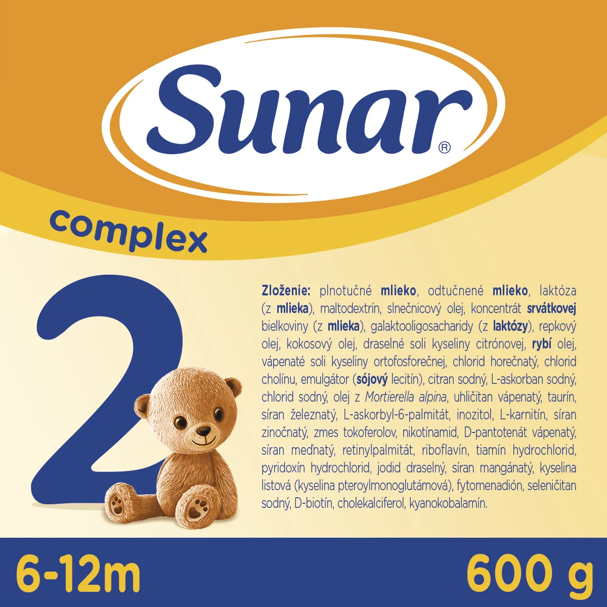 Sunar Complex 2 6×600 g, dojčenské mlieko, od 6. mesiaca