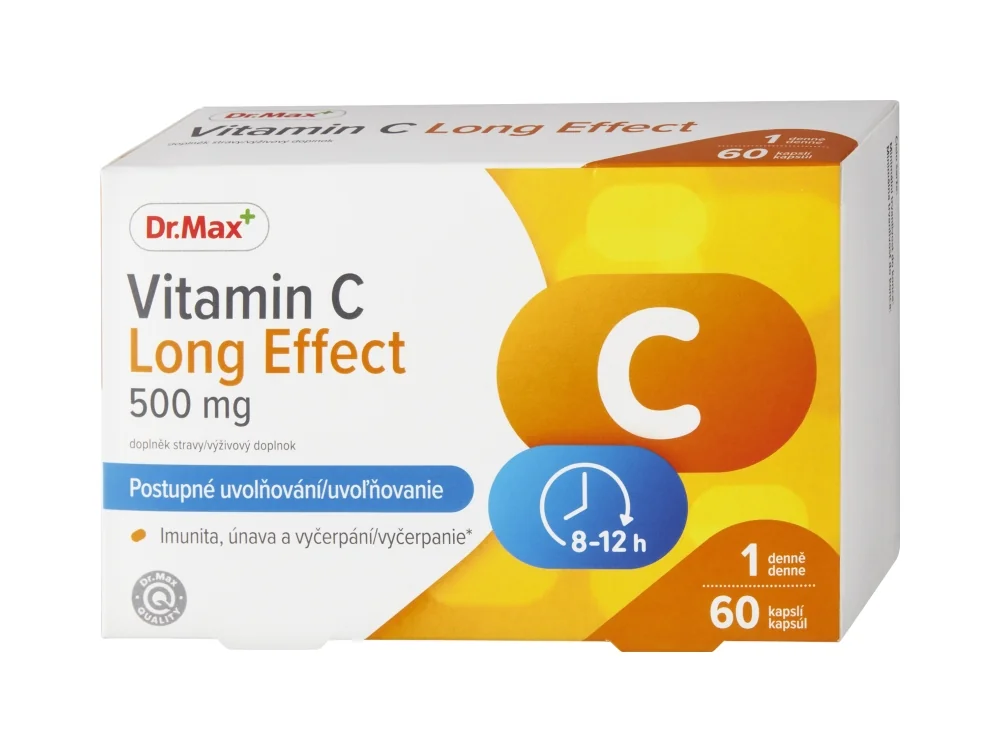 Dr. Max Vitamin C Long Effect 500 mg 1×60 cps, výživový doplnok