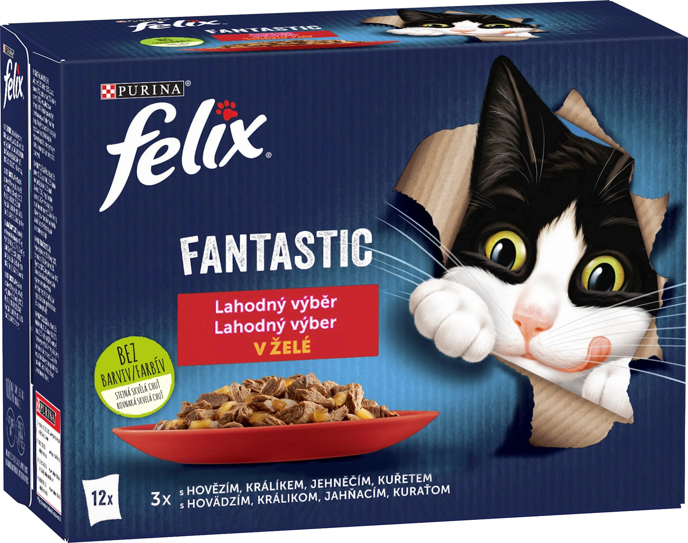 FELIX Fantastic kura/hovädzie/králik/jahňacie v želé (12x85g) 12×85g