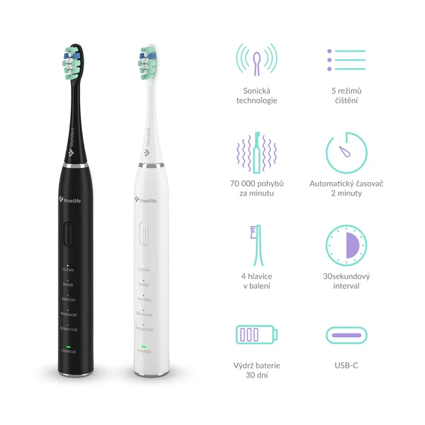 TrueLife SonicBrush Clean30 Duo 1×1 ks, sonická kefka