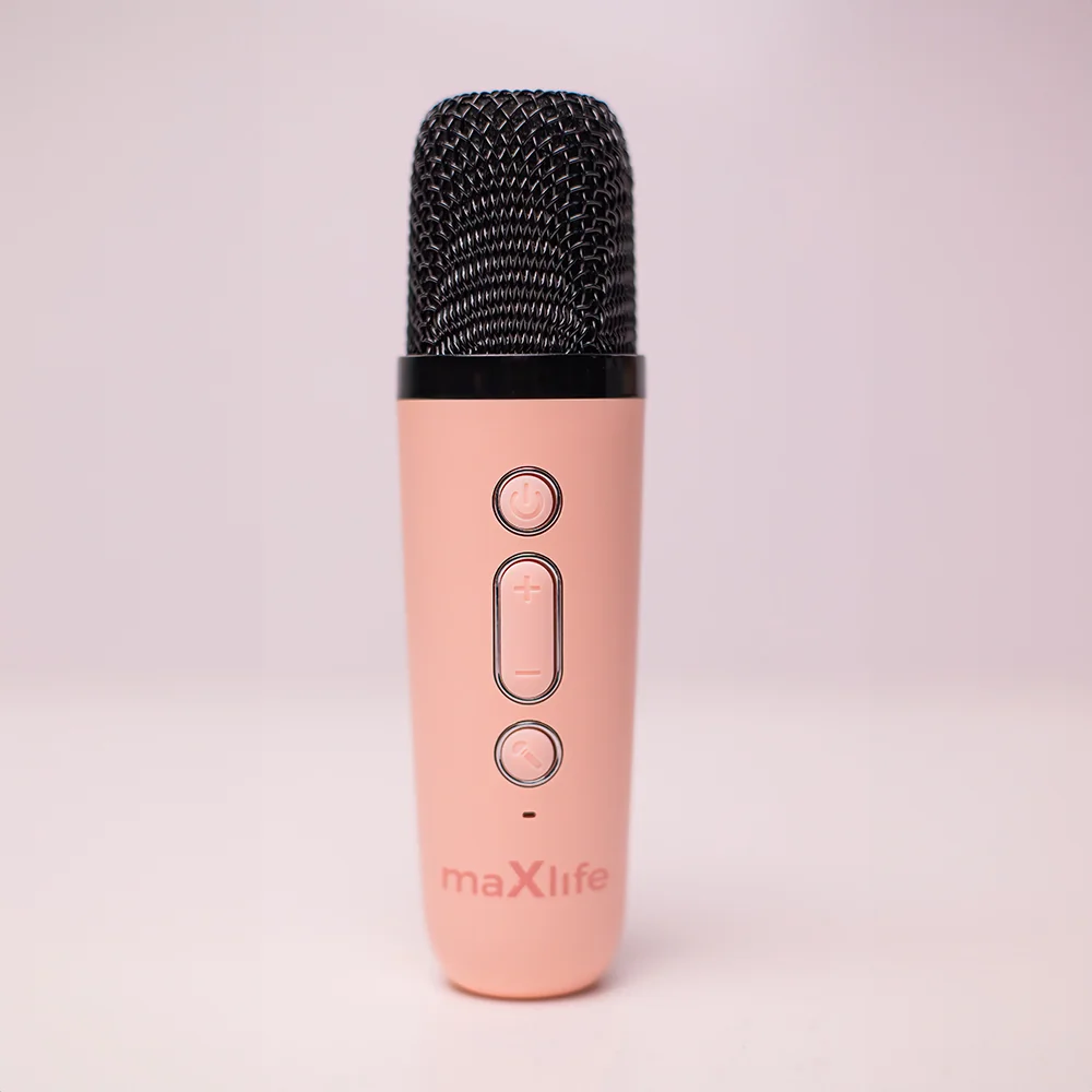 Reproduktor prenosný BLUETOOTH MAXLIFE MXKS-100 PINK +1 mikrofón karaoke 6W 