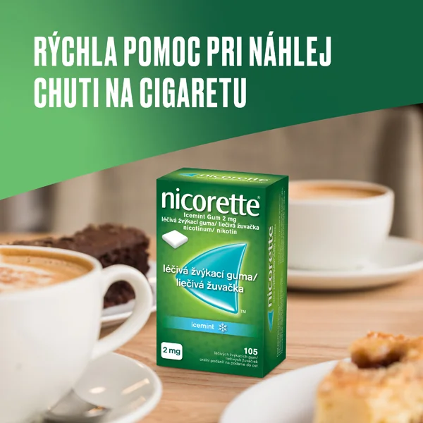 Nicorette® Icemint Gum 2 mg 1×105 ks, žuvačky