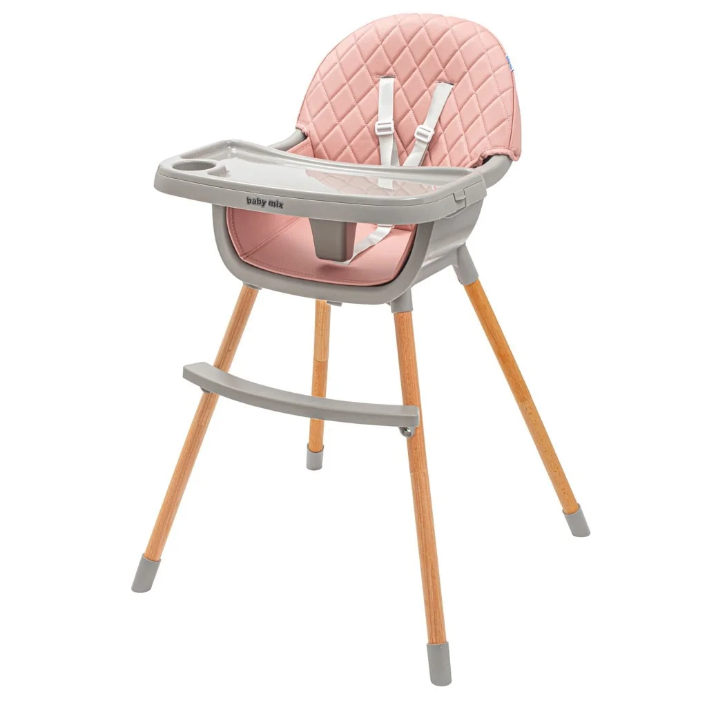 Jedálenská stolička Baby Mix Freja wooden dusty pink , 20C52921 