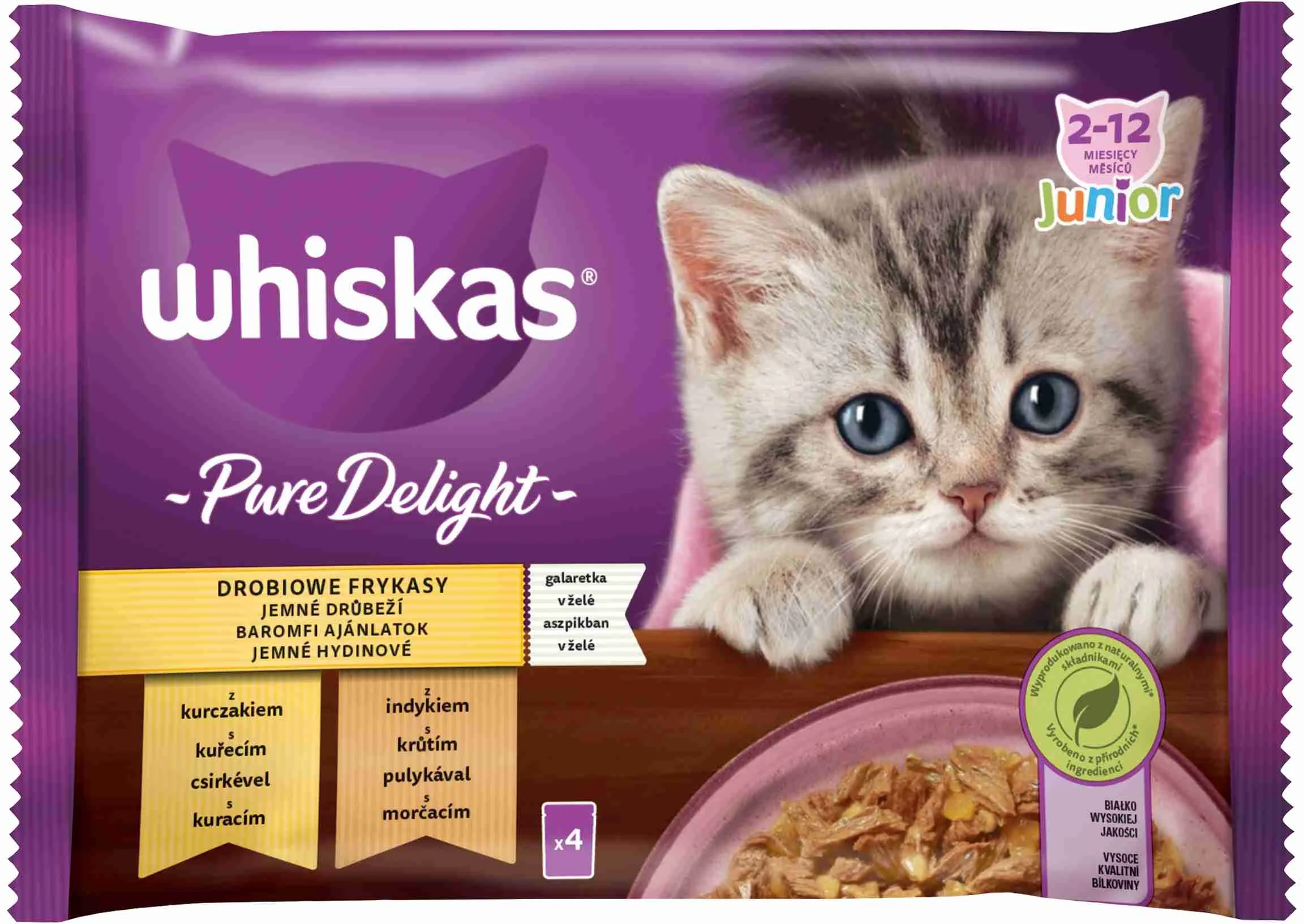 WHISKAS Kapsička Casserole Junior hydinový v želé 4pack