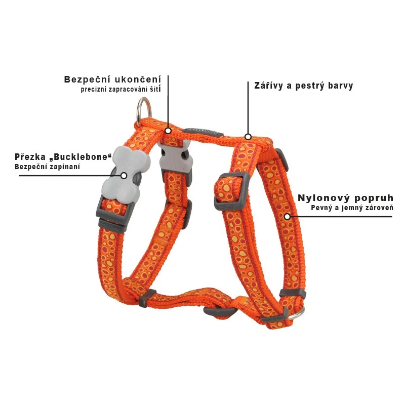 Postroj classic Red dingo oranžový, Veľkosť: L 