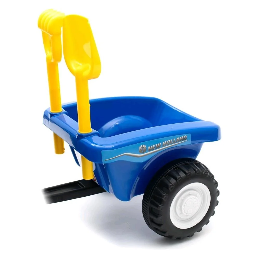 Detské odrážadlo traktor s vlečkou a náradim Baby Mix New Holland 