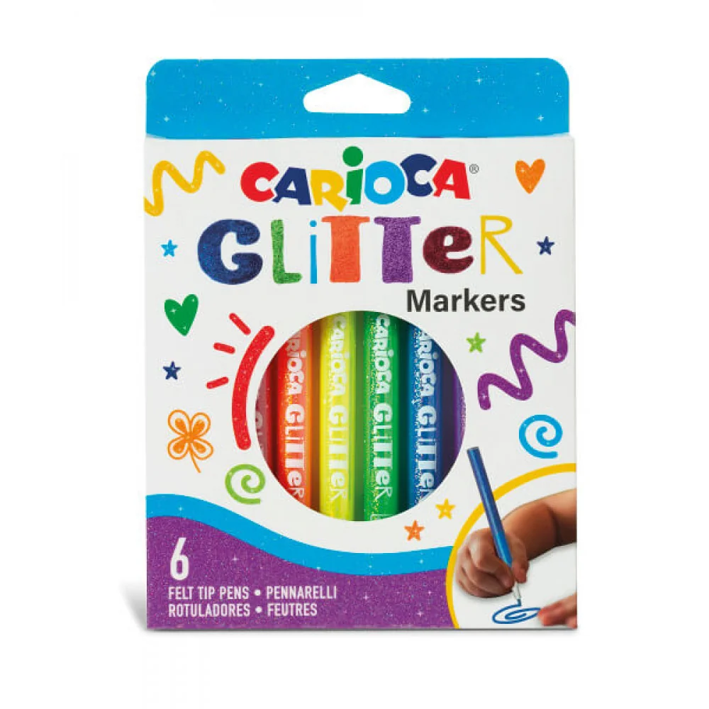 Fixky gliter NEON Carioca súprava 6 ks-CARIOCA