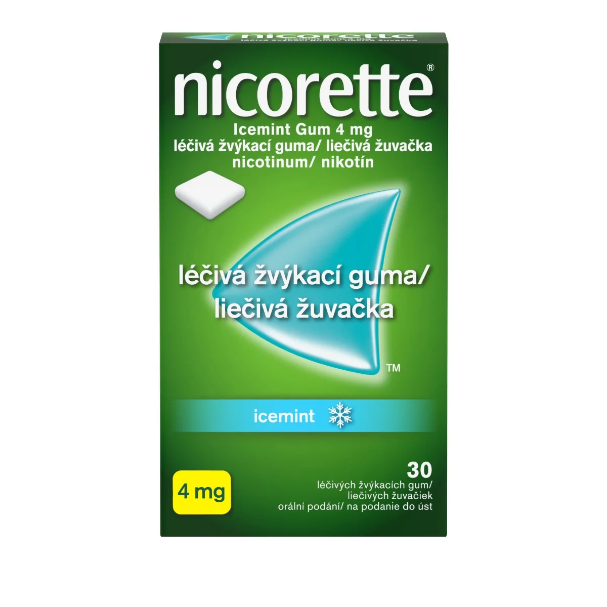 Nicorette® Icemint Gum 4 mg 1×30 ks, žuvačky