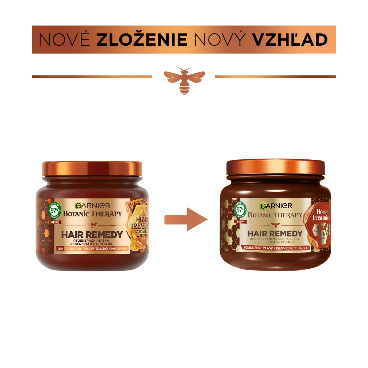 Garnier Botanic Therapy Hair Remedy Honey Treasure 1×340 ml, regeneračná maska na poškodené vlasy, 340 ml