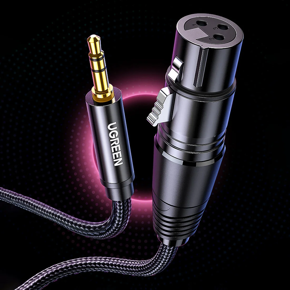 Ugreen AV182 audio kábel 3.5mm mini jack / XLR 1m, čierny 