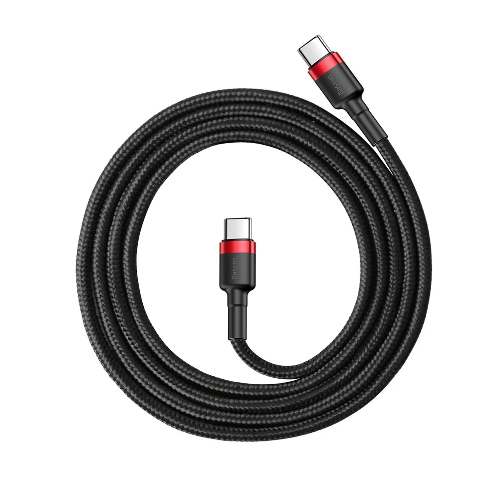 Baseus Cafule kábel USB-C / USB-C 60W QC 3.0 1m, čierny/červený 