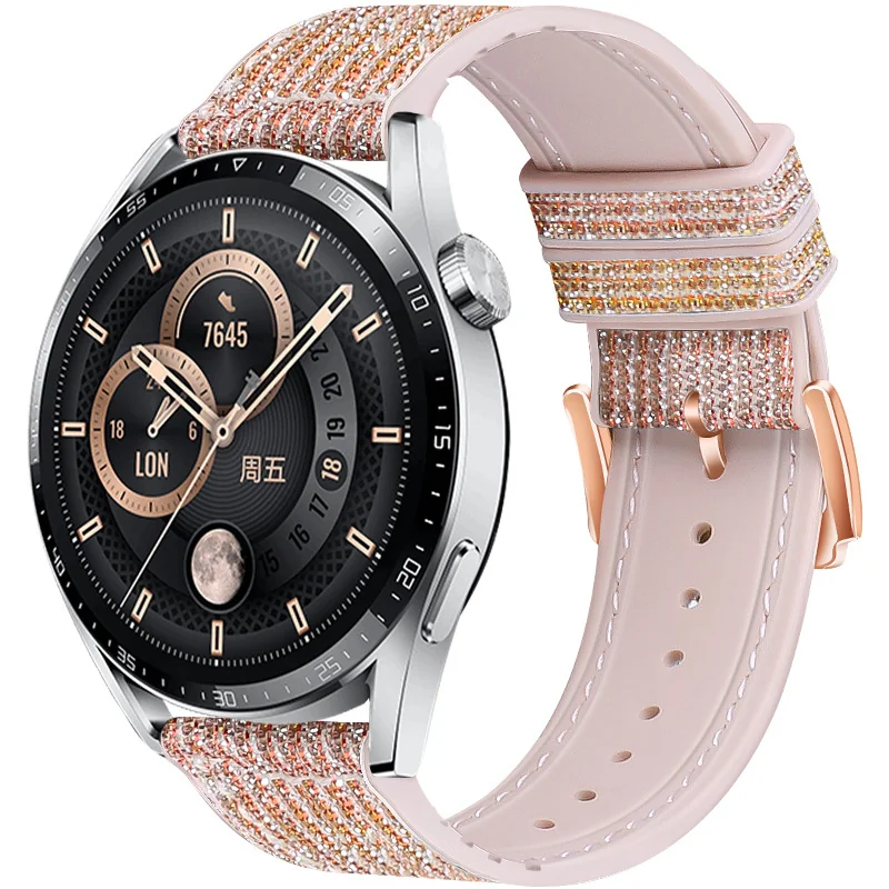 BStrap Glitter remienok na Huawei Watch GT3 46mm, golden red