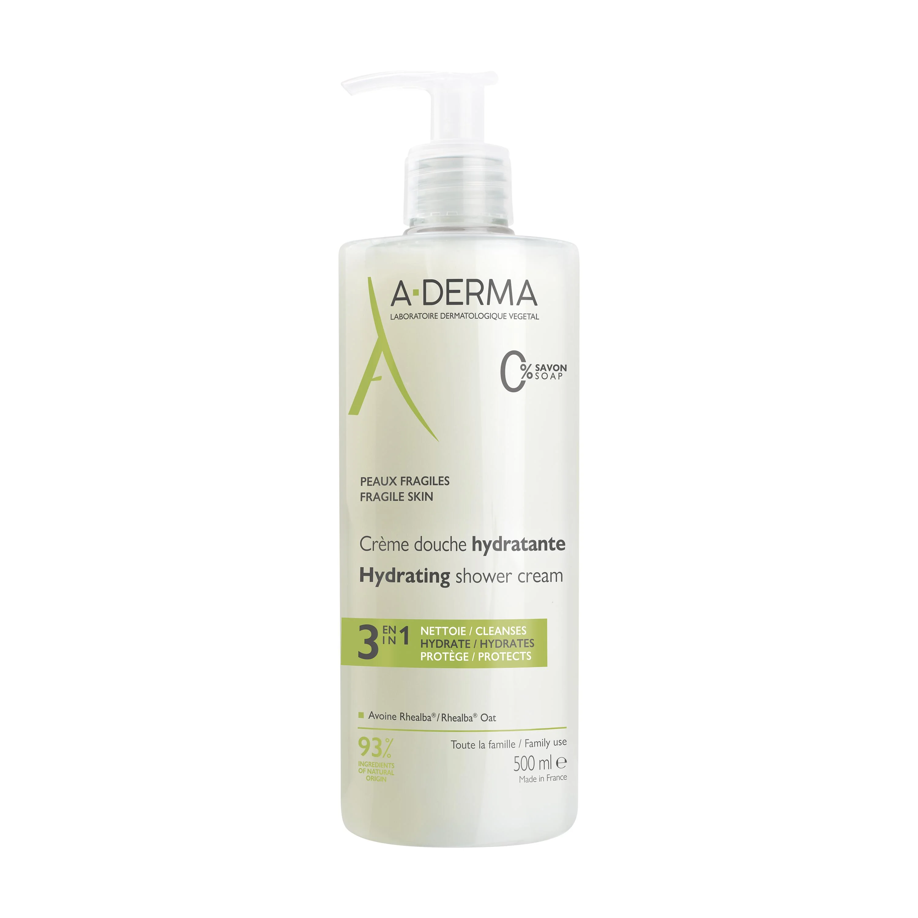 A-DERMA Hydratačný sprchový krém 3v1 1×500 ml, sprchový krém