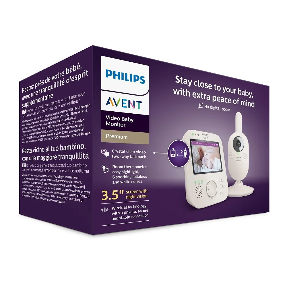 Philips AVENT Pestúnka detská video SCD891/26+NATTOU Uspávačik 4v1 Sleepy Bear Beige 0m+ 1×1 ks, detská pestúnka