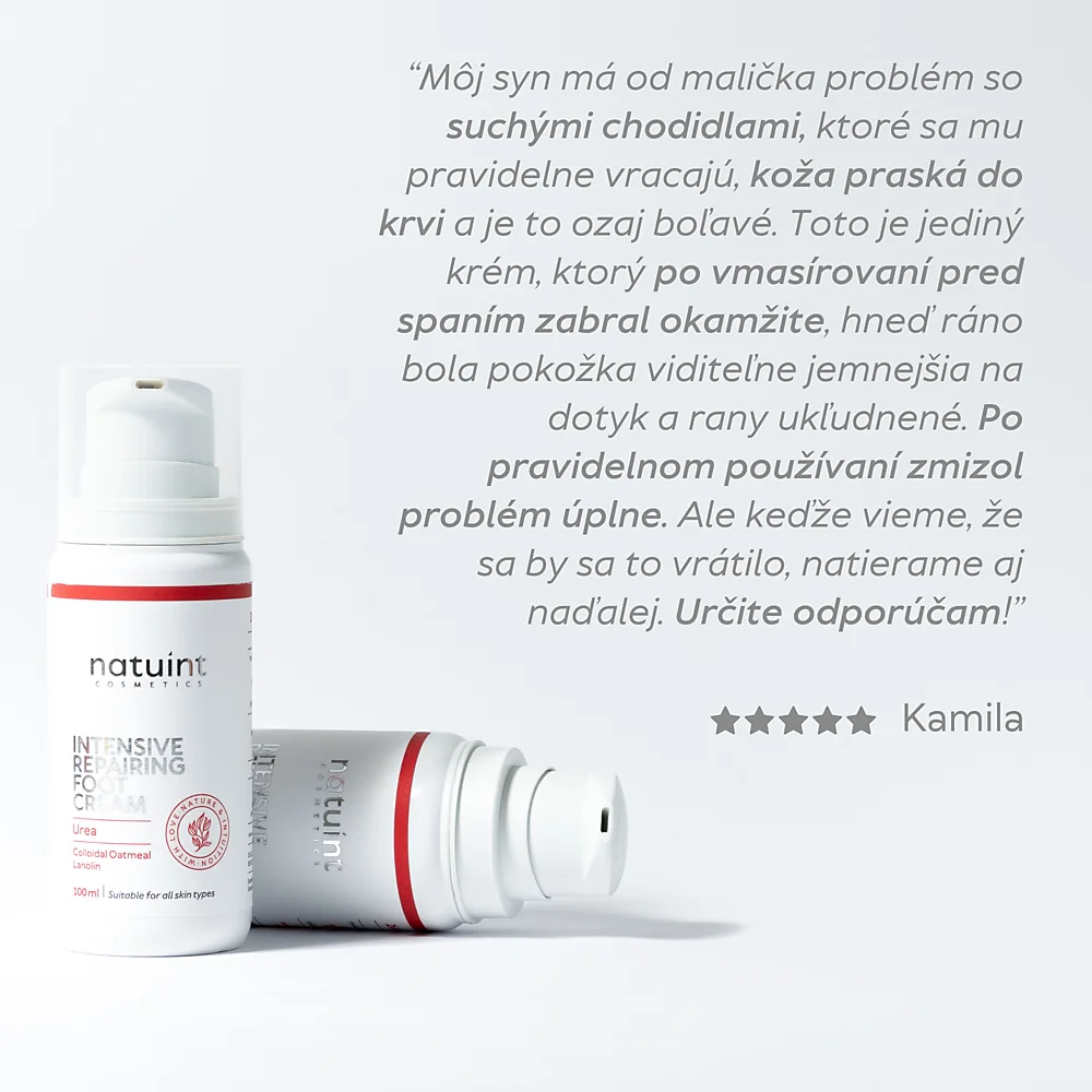 Natuint cosmetics - Zvláčňujúci krém na nohy Lanolín a Urea Intensive Repairing Foot Cream