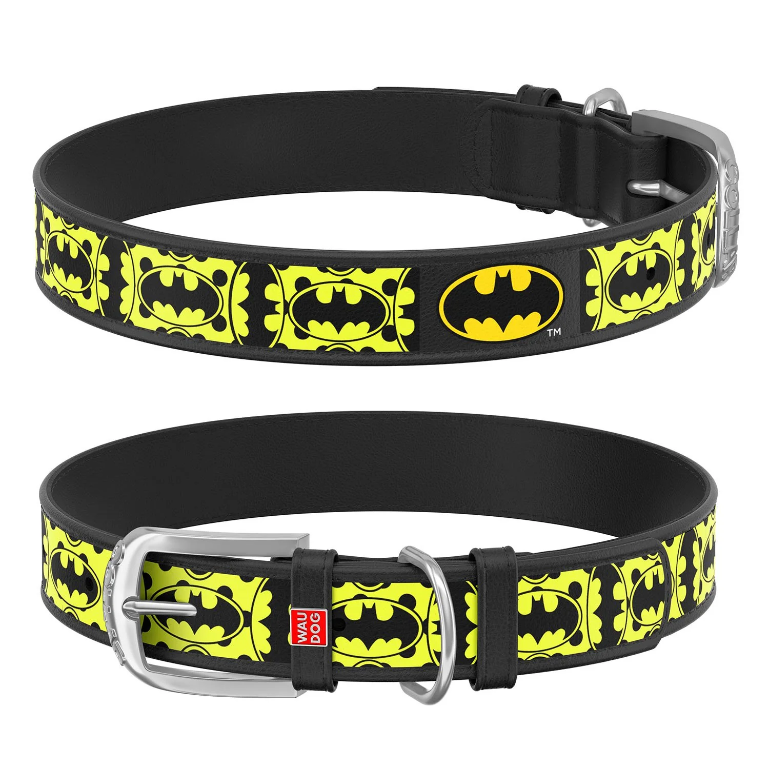 Kožený obojok Batman DC COMICS čierny, Obvod krku: 29-38 cm, širka: 20 mm 