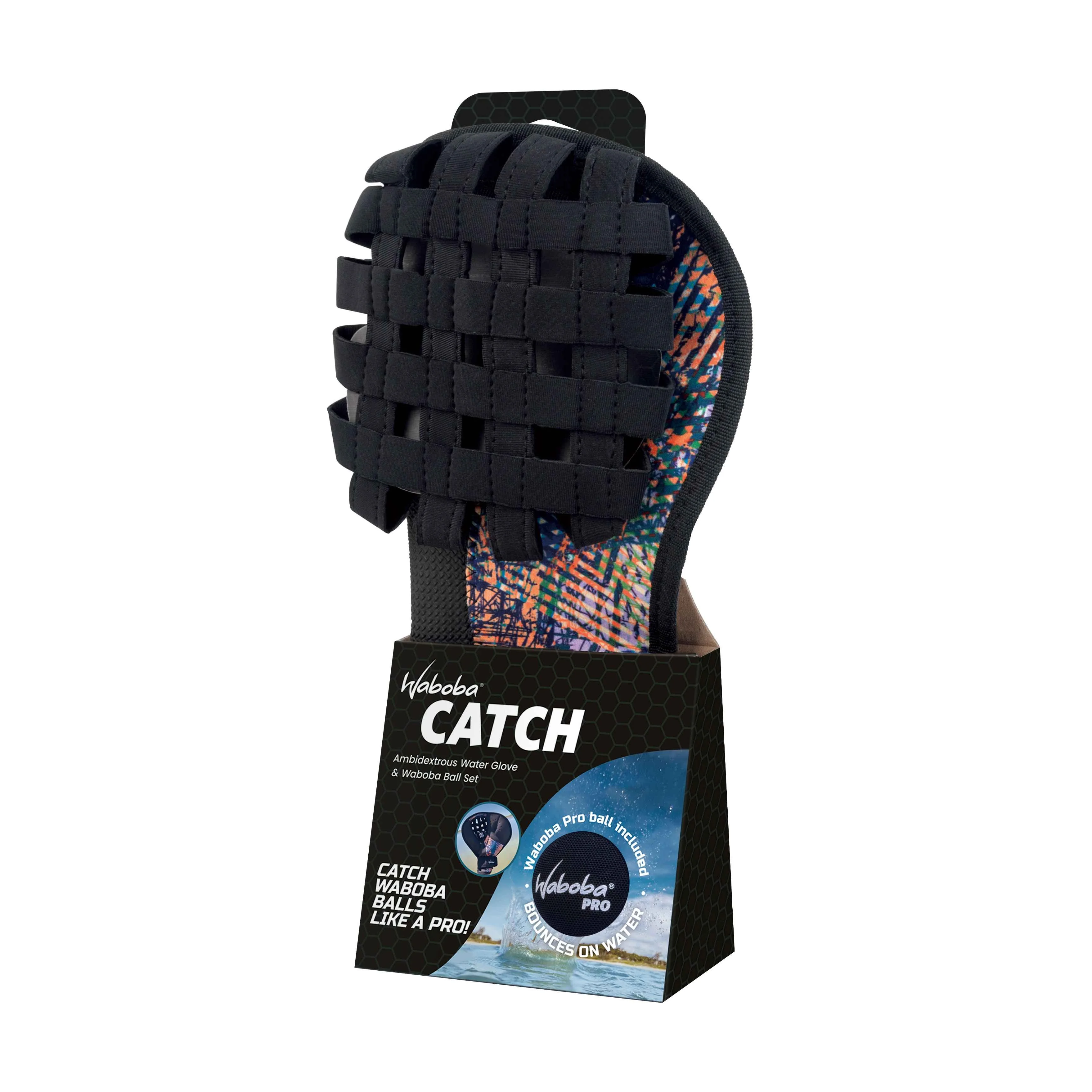 Waboba Rukavica s loptičkou Catch Glove 1×1 ks, obojručná neoprénová rukavica s loptičkou