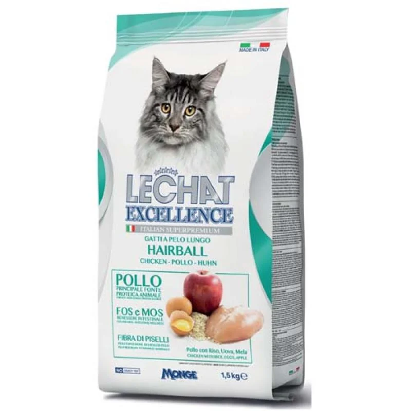 MONGE LECHAT EXCELLENCE HAIRBALL 1,5kg superprémiové krmivo pre mačky