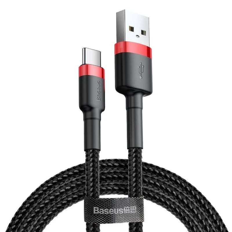 Baseus Cafule kábel USB / USB-C QC 3.0 2A 3m, čierny/červený 