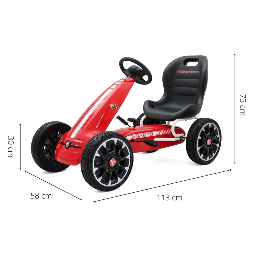 Detská šliapacia motokára Go-kart Milly Mally Abarth červená , 