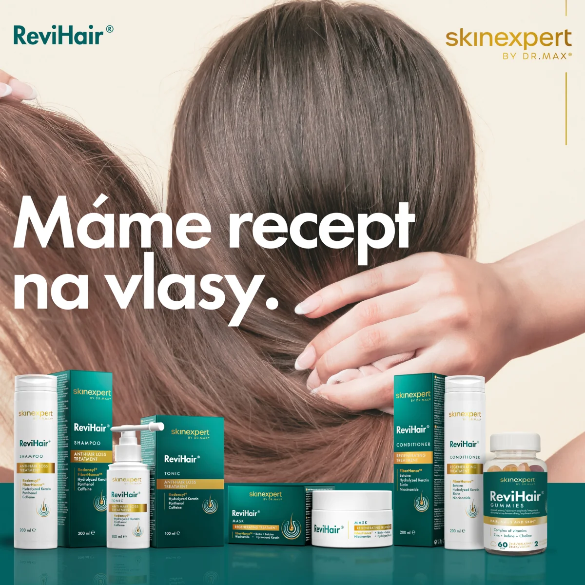 Skinexpert by Dr. Max ReviHair® šampón 1×200 ml, šampón proti vypadávaniu vlasov