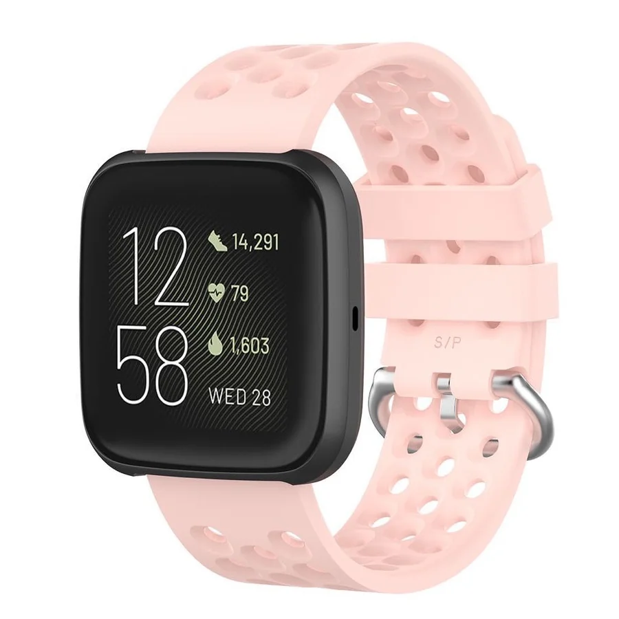 Silicone (Large) remienok na Fitbit Versa / Versa 2 Pole sand pink