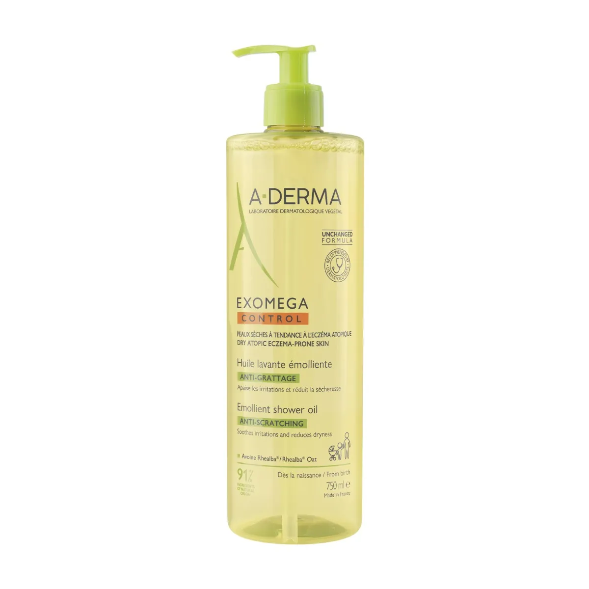 A-DERMA EXOMEGA CONTROL Sprchový olej 1×750 ml, sprchový olej