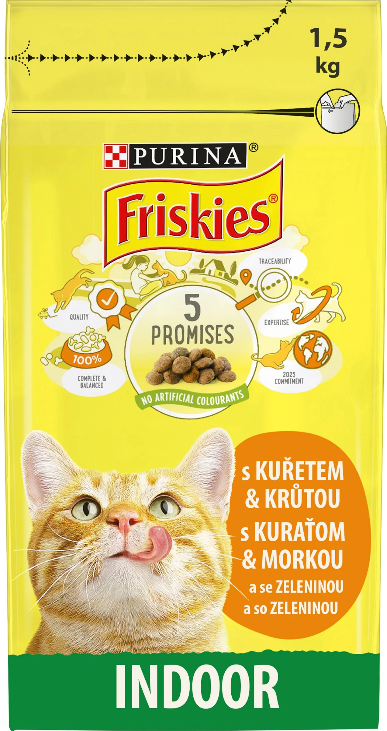 FRISKIES GM 6x1,5kg Indoor s kuraťom a pridanou zeleninou