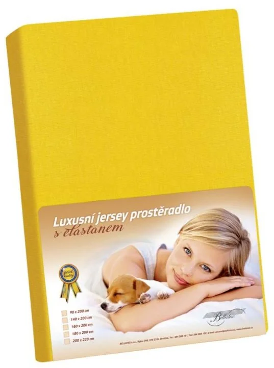 Jersey s elastanom prestieradlo 180x200 305 sýta žltá KL4