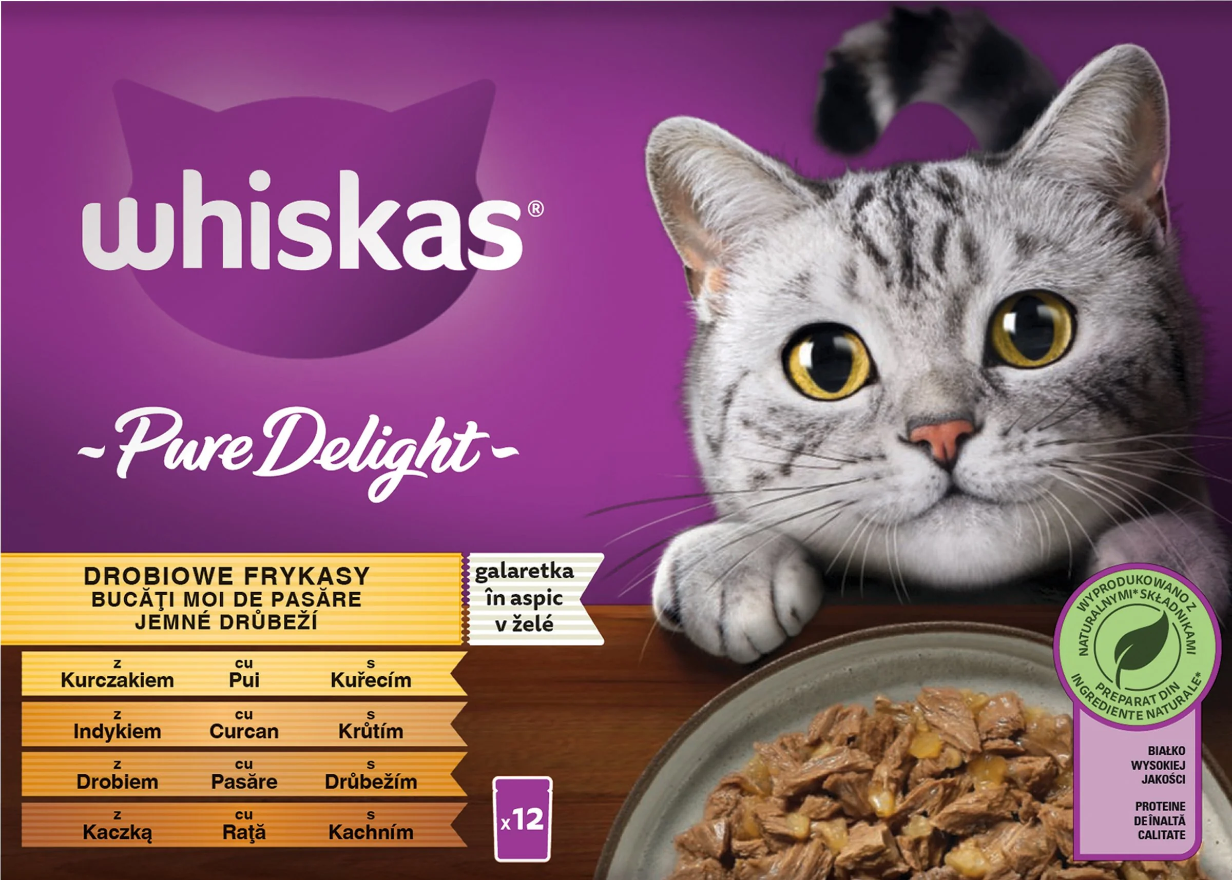 WHISKAS Kapsička Pure delight hydinový výber v želé 12pack