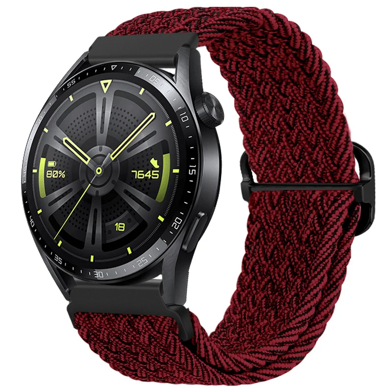 BStrap Braid Nylon remienok na Huawei Watch GT2 42mm red black