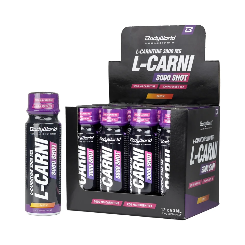 BodyWorld L-Carnitine 3000 Shot 12 x 80 ml jahoda