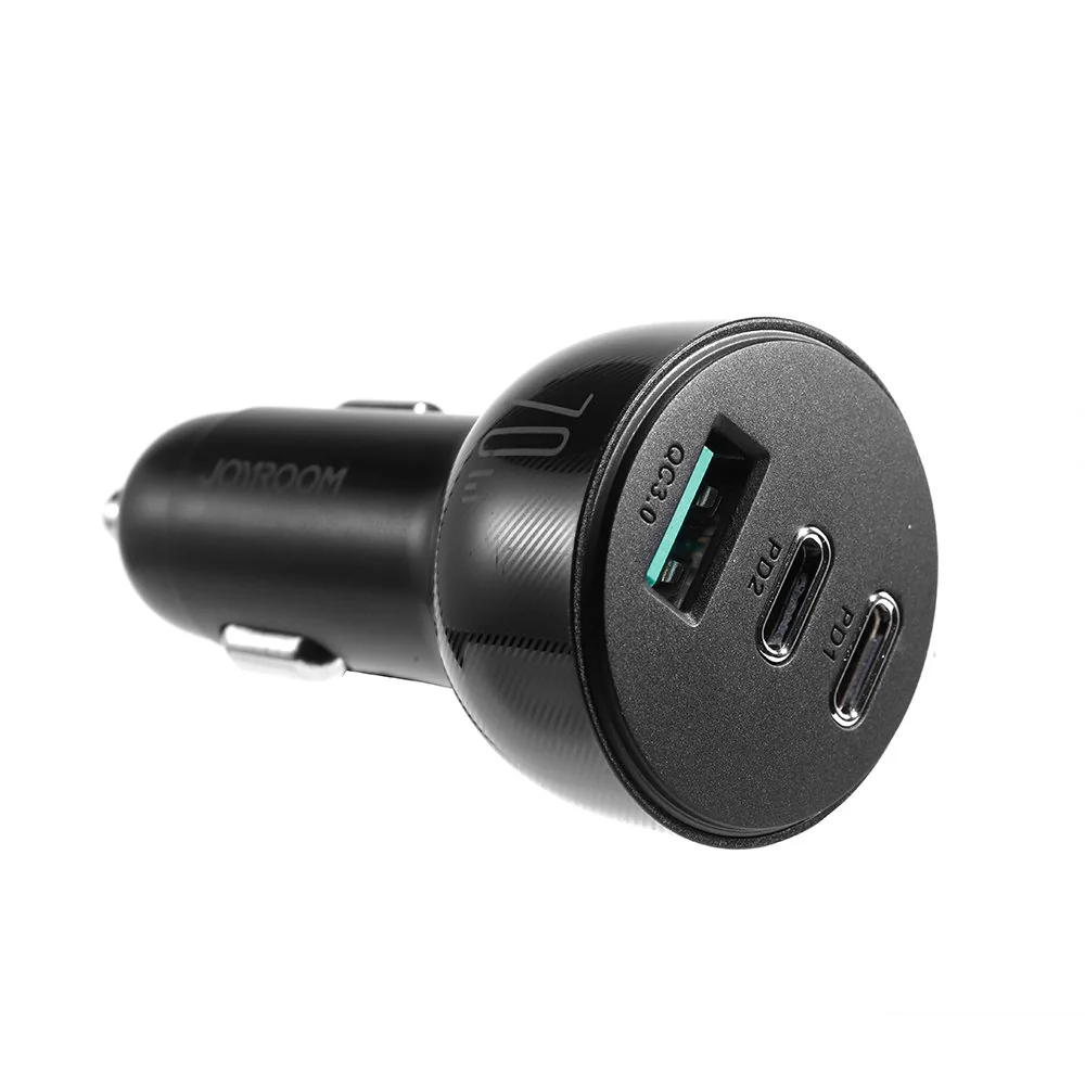 Joyroom JR-CL26 autonabíjačka 2x USB-C / USB 70W, čierna 