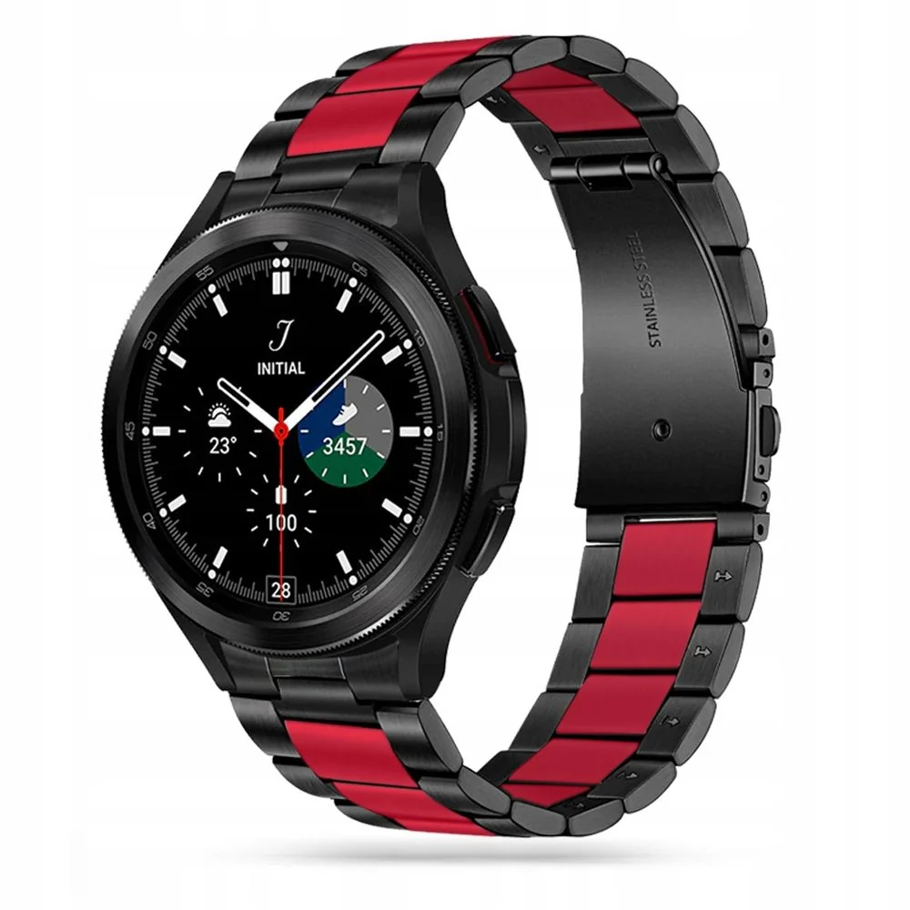 Tech-Protect Stainless remienok na Samsung Galaxy Watch 4 / 5 / 5 Pro / 6, black/red