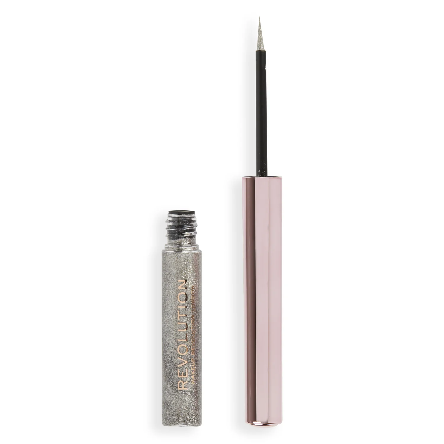 Revolution, Super Flick Liquid Eyeliner Silver 1×2,4 ml, očná linka