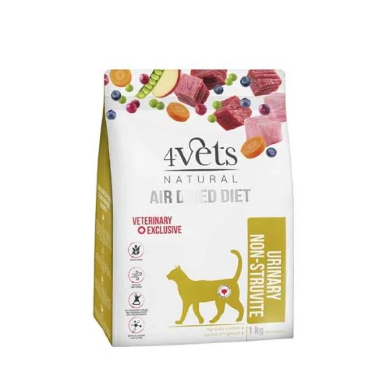 4Vets AIR DRIED NATURAL VETERINARY EXCLUSIVE URINARY NON-STRUVITE 1kg sušené krmivo pre mačky s ochorením močových ciest