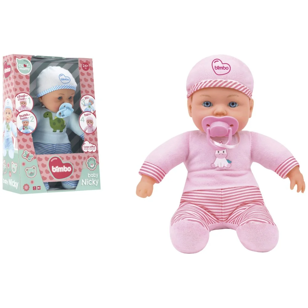 Bábika Soft s cumlíkom 4 funkcie -  BIMBO Baby Nicky 30cm-SBELLETTI 