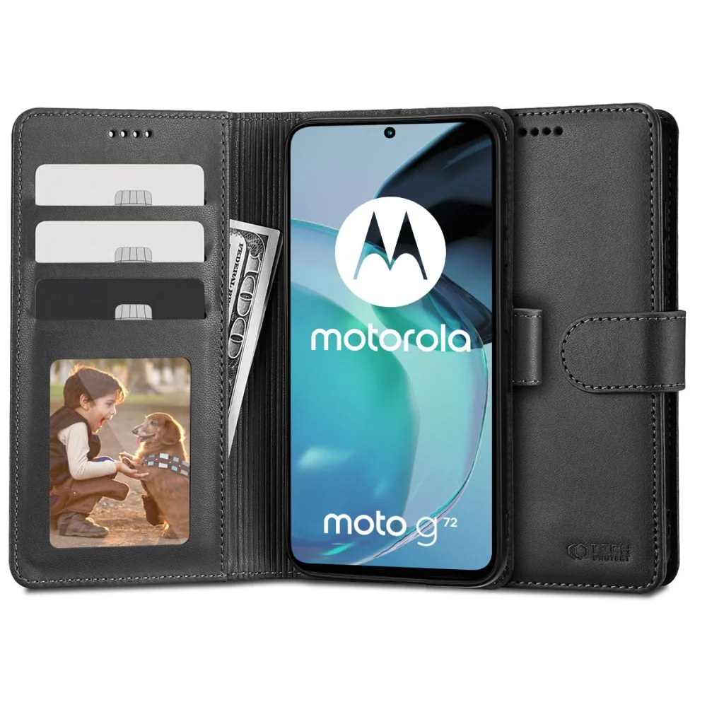 Tech-Protect Wallet knižkové puzdro na Motorola Moto G72 čierne