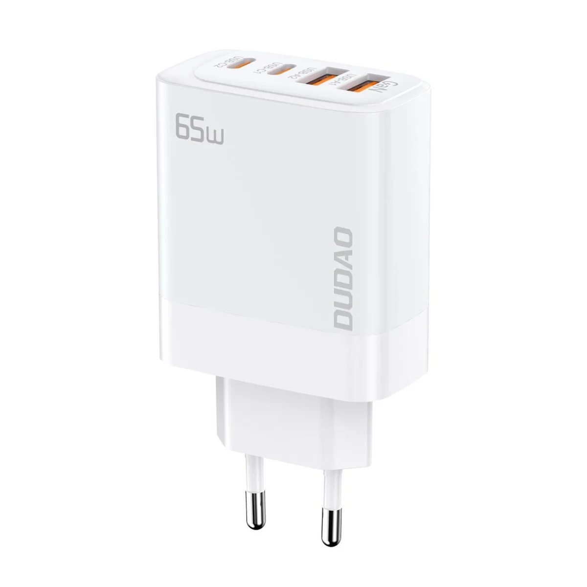 Dudao A65EU GaN sieťová nabíjačka 2x USB / 2x USB-C PD 65W, biela 