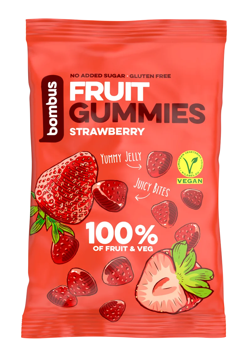 Nutrend BOMBUS FRUIT GUMMIES, jahoda