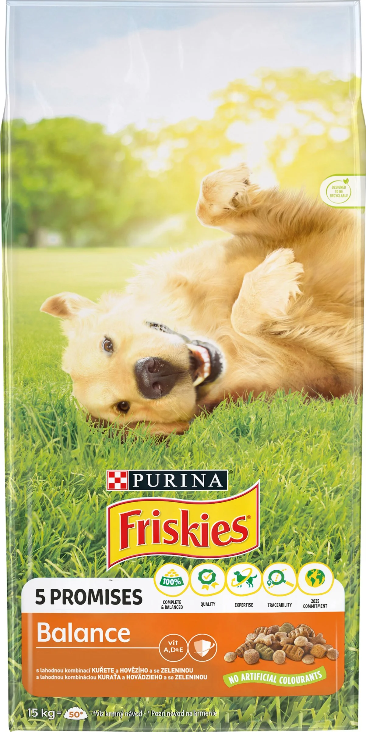 FRISKIES GP 15kg Balance s kuracim, hovädzím a zeleninou 1×15 kg, kompletné krmivo pre dospelých psov