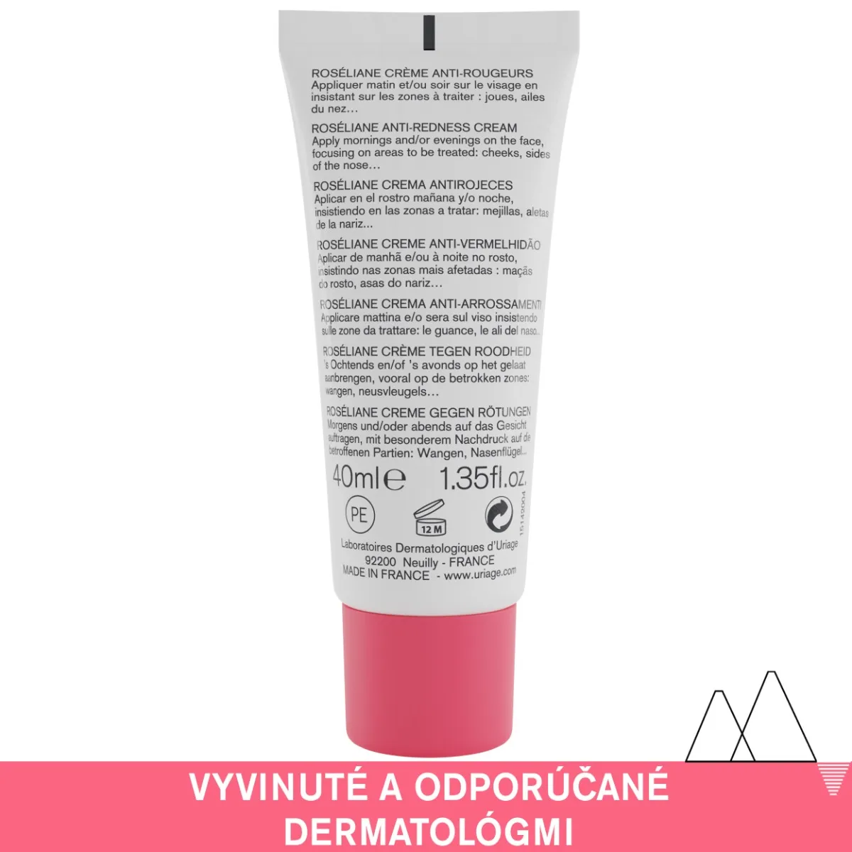 URIAGE ROSÉLIANE Anti-Redness Cream, 40ml 1×40 ml, krém pre citlivú pleť so začervenaním